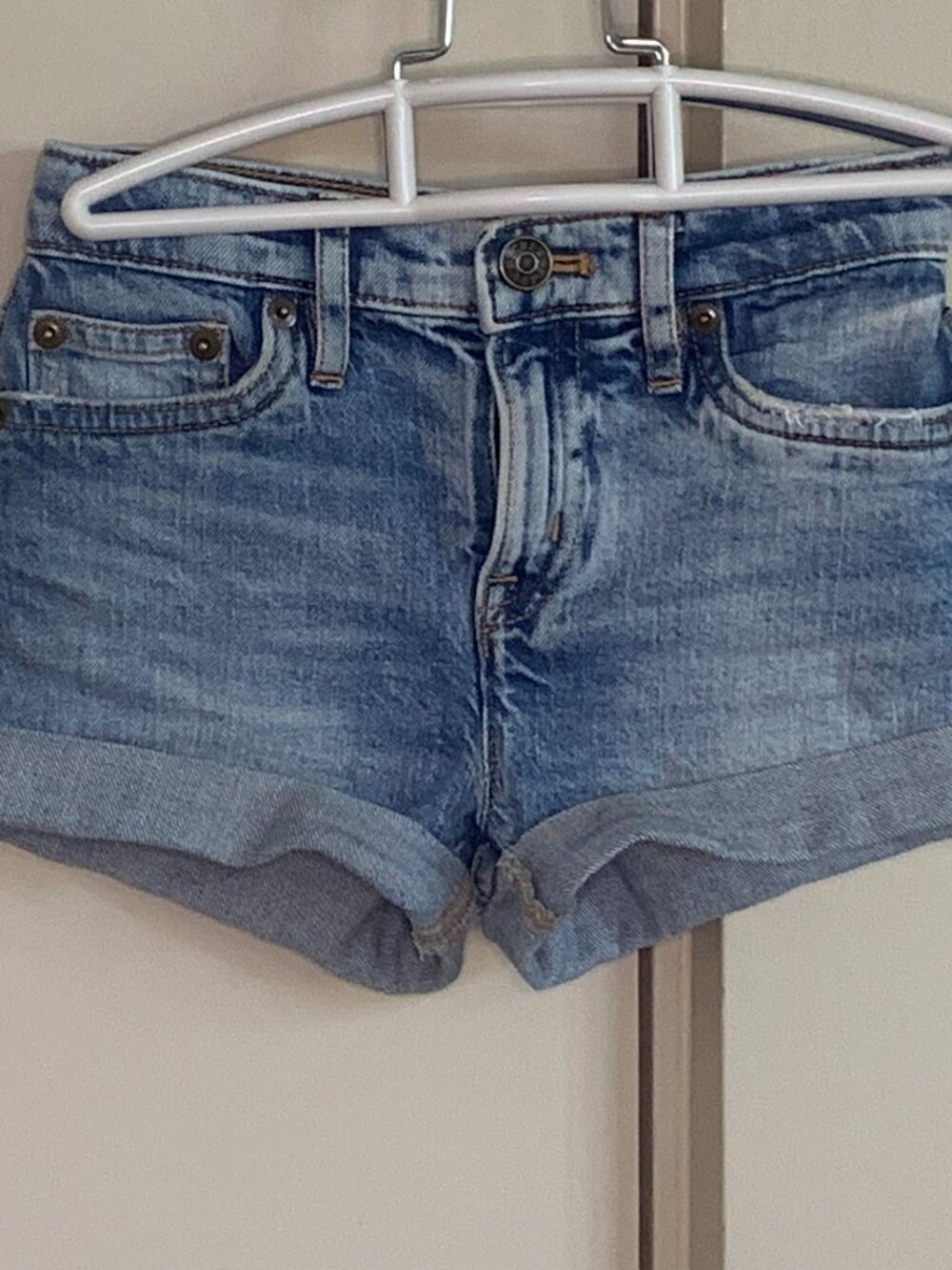 J.Crew Crewcuts Girls Denim Cuffed Shorts Size 5